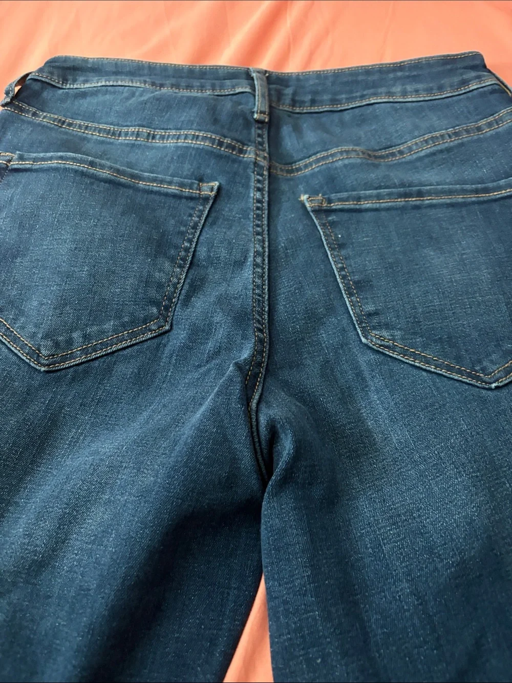 Old Navy Women's Dark Blue Distressed Skinny Jeans